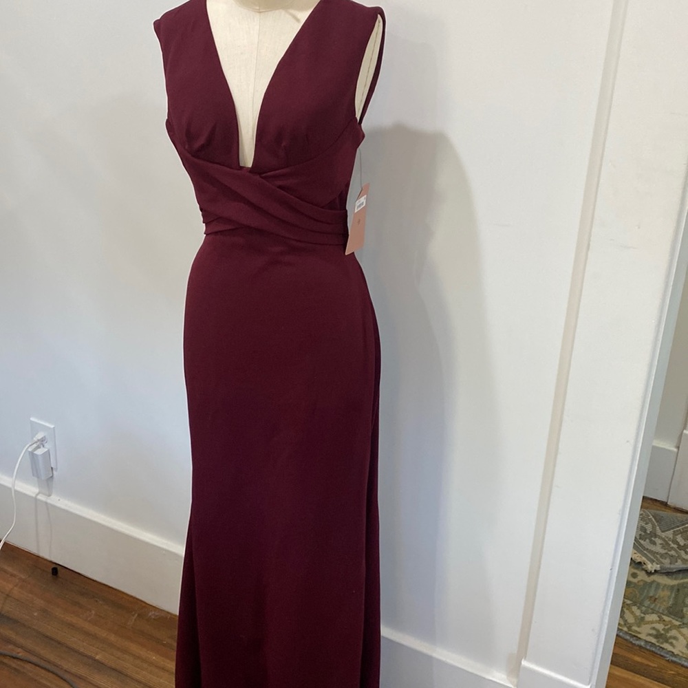 Anthropologie/BHLDN burgundy full length dress NWT size  4